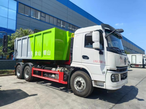陜汽后雙橋拉臂式垃圾車16方